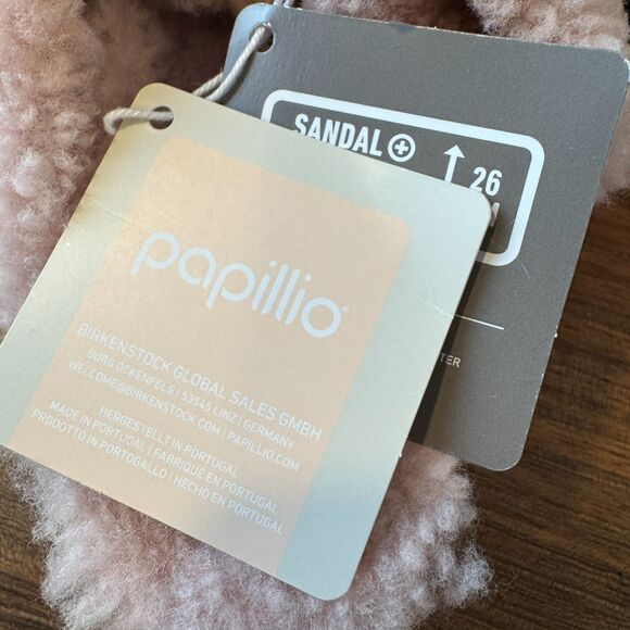 NWT Papillio Birkenstock Arizona Big Buckle Teddy Platform Crystal Rose Size 38 - Picture 4 of 10